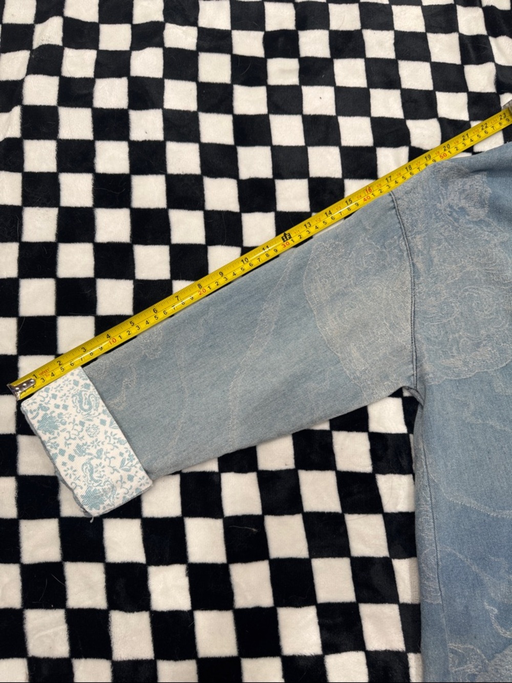 Blue Dragon-Pattern Denim Mandarin Jacket - Picture 8 of 8